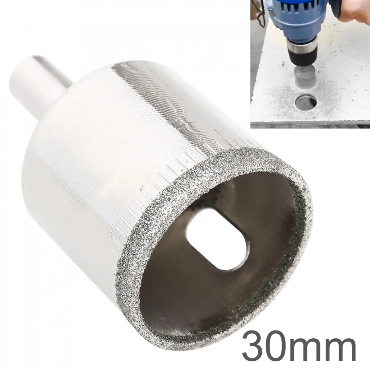 Durable 30mm Diamond Coated Core Hole Saw Drill Bit Kit Tools Glass Drill Hole Opener for Tiles Glass Ceramic