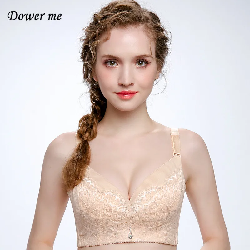 

Dower me Wire free women bra sexy super thin ventilated multicolor lingerie seamless push up plus size lady underwear AJF010
