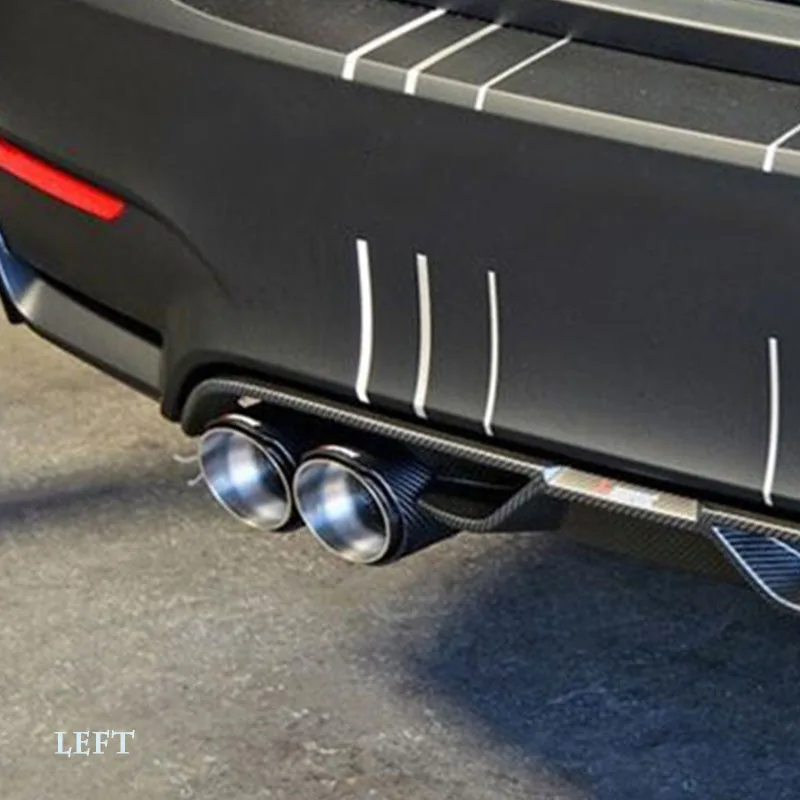 1 pcs 63mm Left Carbon Fiber Dual Pipe Exhaust exhaust tail muffler tip Durable car styling | Автомобили и мотоциклы