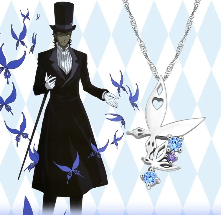 Аниме D. Gray-man Tyki Mikk бабочки кулон ожерелье из состаренного серебра S925 ювелирные изделия косплей подарок новинка