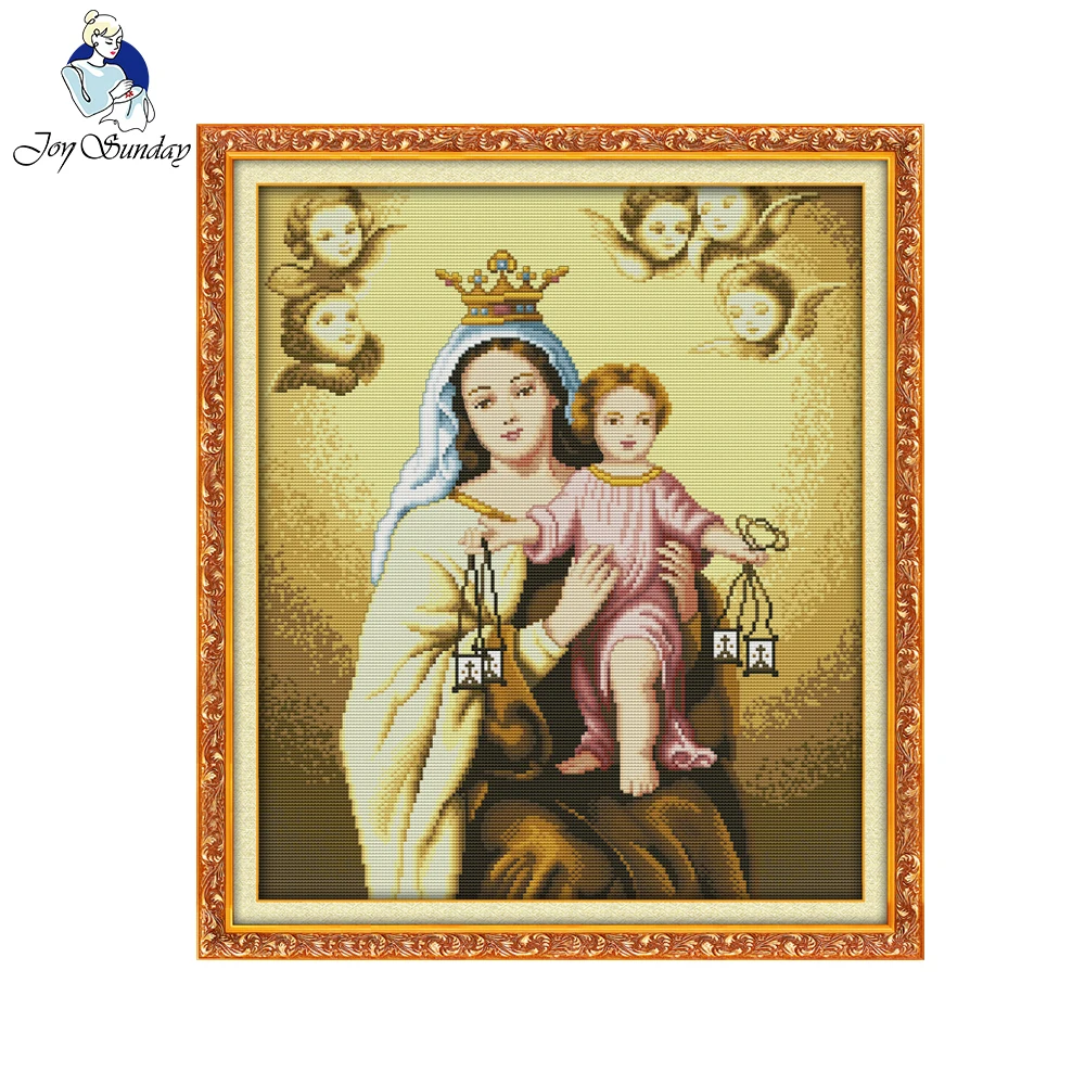 Набор для вышивки крестиком Joy Sunday с изображением Святой матери Святого сына