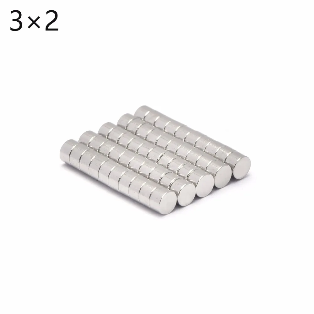 

100pcs 3mm x 2mm Strong Magnets 3X2 Cylinder Round Rare Earth Nd-Fe-B 3*2 NEW Art Craft Connection