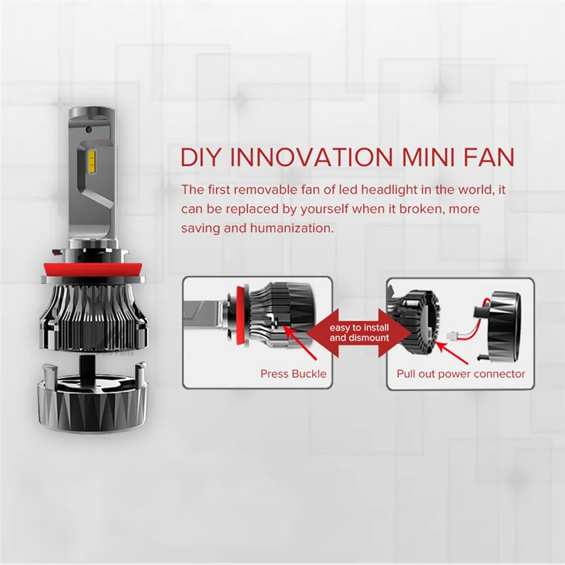 Xenplus Mini H4 H7 H8 H9 H11 HB3 HB4 9005 светодиодный автомобильный головной светильник лампы Hi lo