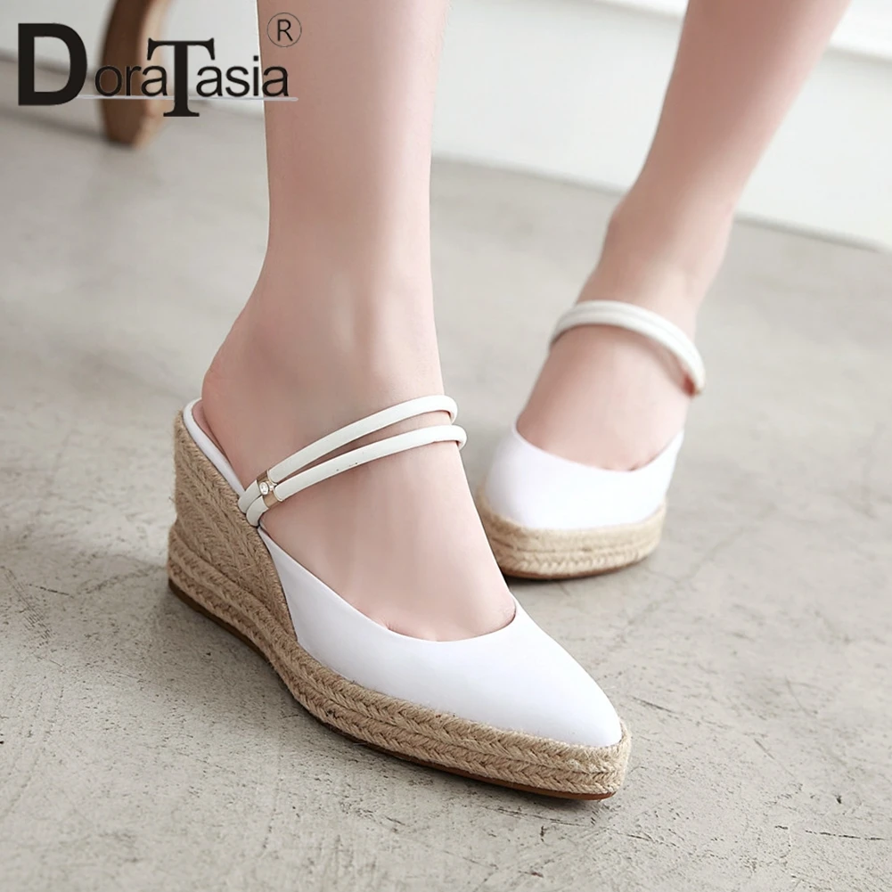

DORATASIA New Concise Two Styles Sandals Slippers Woman Platform Pumps Shoes Woman Plus Size 32-44 Woman Shoes Woman