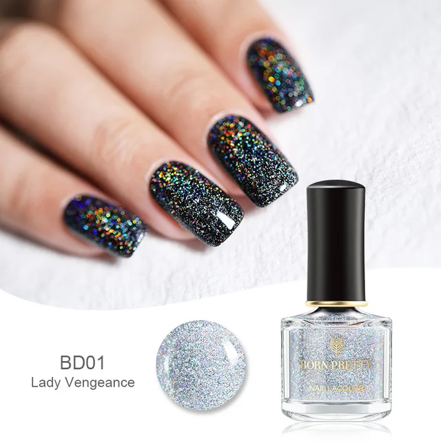 Born Pretty Sequins Nail Polish Galaxy Glitter Top Coat Holo Shining Varnish Black Datura Series Nail Varnish Nail Polish Aliexpress