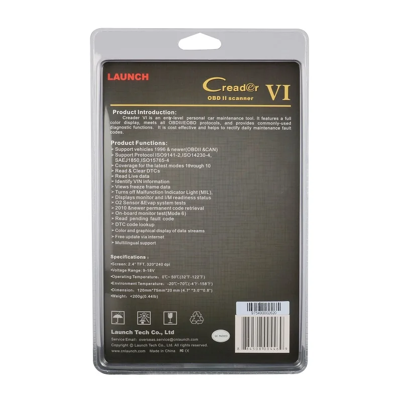 Сканер старта Creader VI 6 считыватель кодов ELM327 V1.5 obd 2 OBD II odb2 eml 327 для Автомобильный