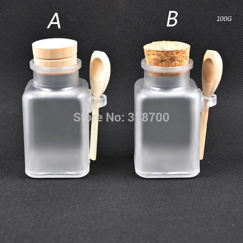 45 x 100g Square bath salt ABS Bottle, 100ml powder plastic bottle