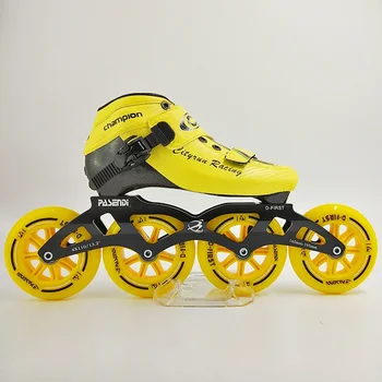 

Speed Inline Skates Carbon Fiber Professional 4*100/110mm Competition 4 Wheels Racing Skating Patines Similar Yellow Blue Black