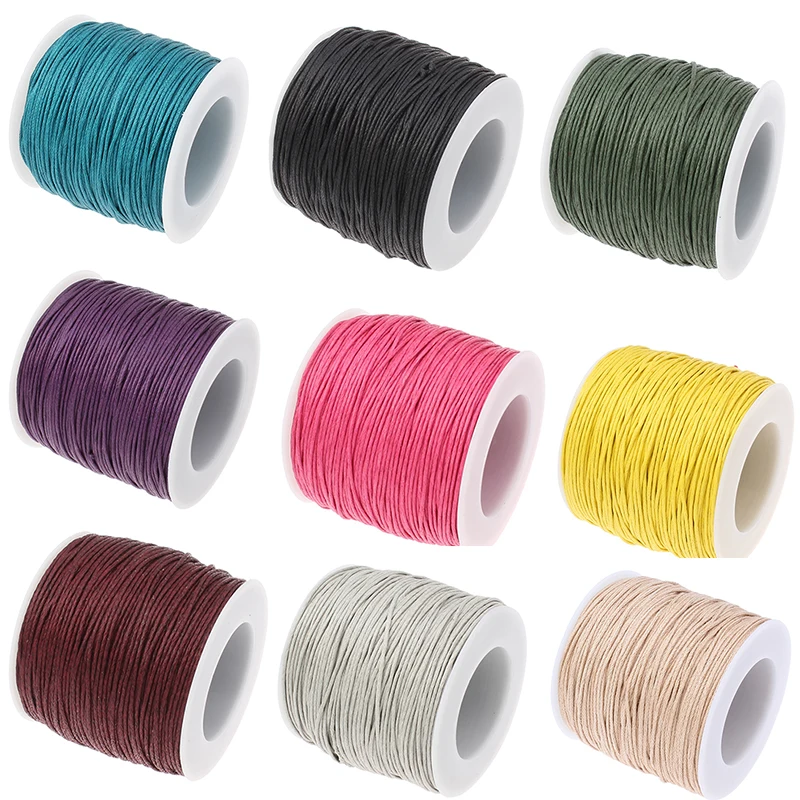 Free shipping 100 yards 1MM Waxed Thread Cotton Cord String Strap Wholesale Necklace Rope Bead Fit Shamballa Bracelet  DIY