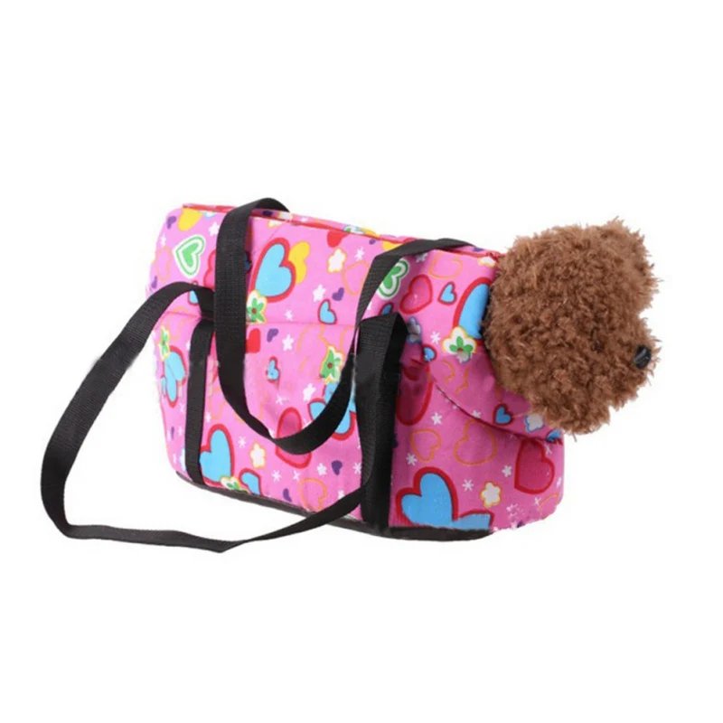 Partable Printed Pink Dog Bag Carriers Outdoor Travel Bag for Small Dog