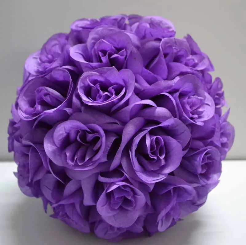 Light purple lavender color kissing ball silk rose ball artificial silk rose ballin Artificial 