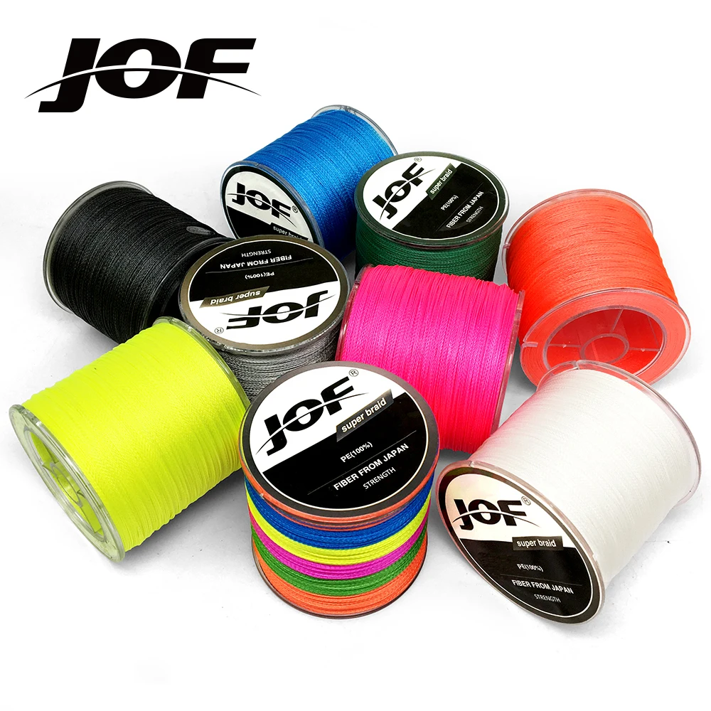JOF 300 M 500 M 1000 M 8 السواحل 4 السواحل 10-80LB PE مضفر الصيد سلك المتعددة الشعيرات سوبر قوي خيط صنارة الصيد اليابان متعدد الألوان