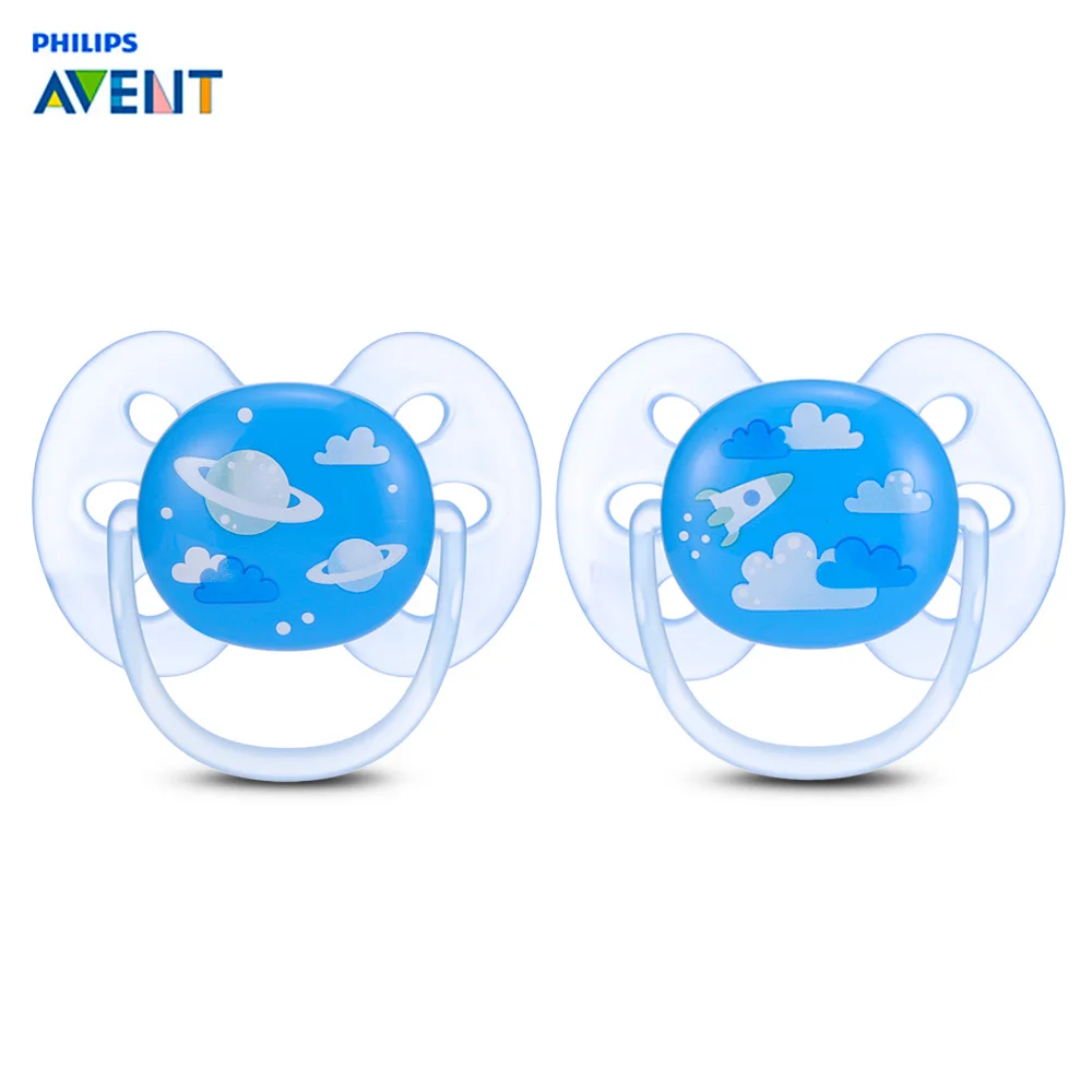 

Philips Avent 2pcs Baby Pacifier BPA Free Arc Shape With Handle Baby Soother Orthodontic Pacifier For Babies 6 - 18 Months