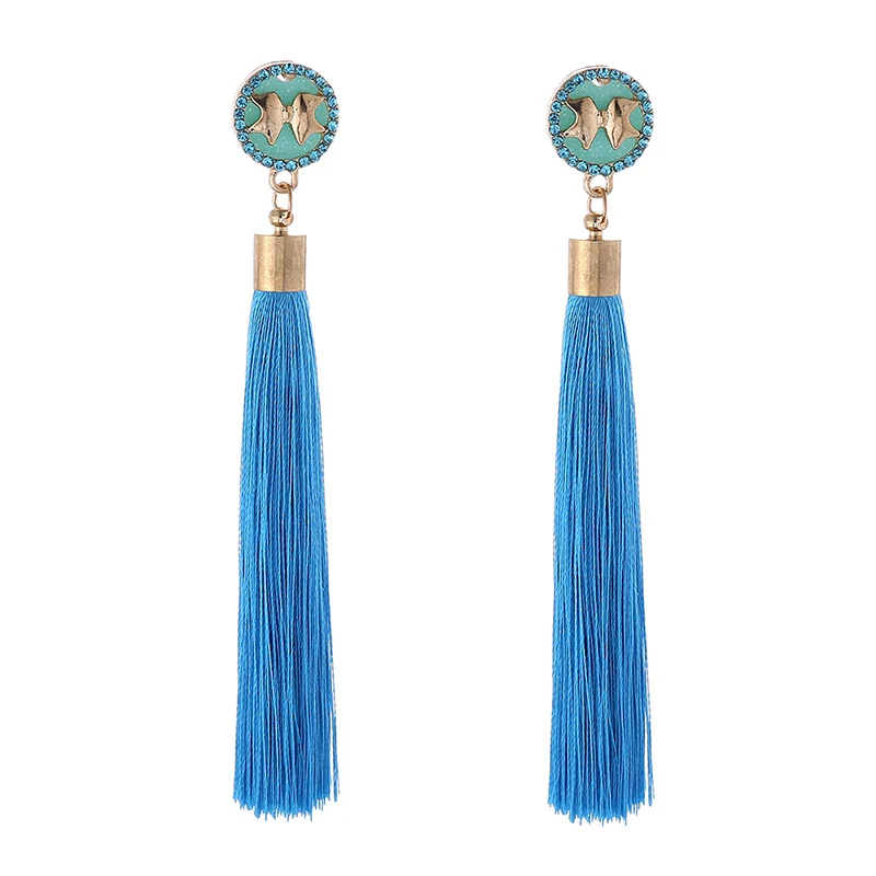 IMG_4385 Trendy Drop Earrings ButterflyWomenLongBohemianDangleBlueBalckMetalBohoGold Tassel Earrings 2018 Jewelry