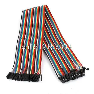 

40cm 2.54mm F/F 40 Pin Solderless Colored Flexible Breadboard Jumper Wire