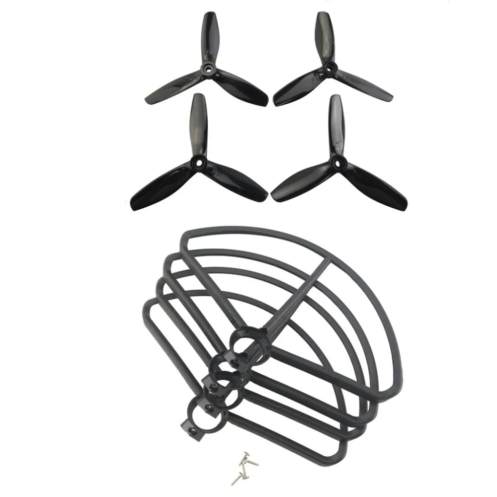BLLRC 4pcs three-blade paddle + 4pcs protective cover for MJX B5W F20 BUgs 5W drone protection cover propeller spare parts BLLRC 4pcs three-blade paddle + 4pcs protective cover for MJX B5W F20 BUgs 5W drone protection cover propeller spare parts