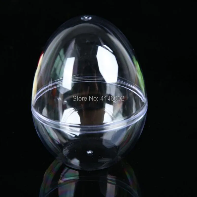 

100pcs Empty Egg Shaped Clear Box Food Grade Plastic Candy Box For Party Decoration Gift Box Powder Puff Holder Container Case