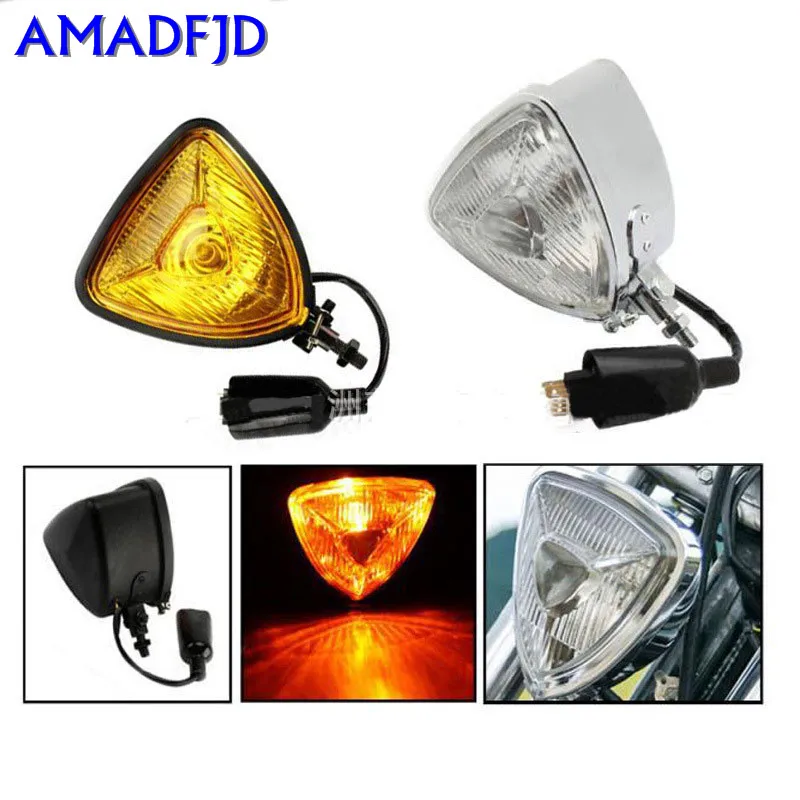 

Motorcycle modified retro triangle metal front lights LED front lights light ForHarley
