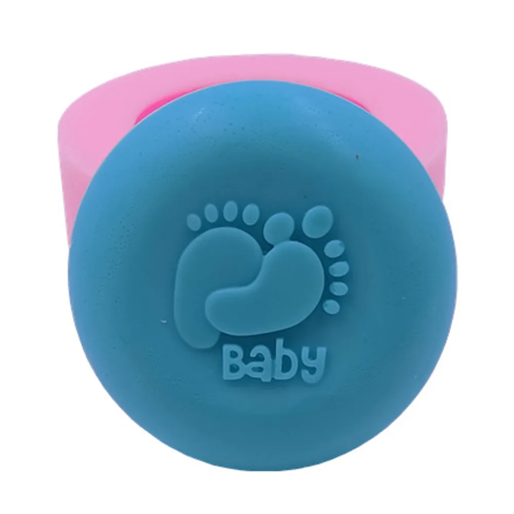 New Cute Baby Foot Silicone Soap Molds Round 3D Silicone Mold for Baby