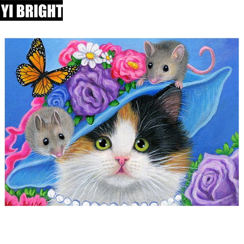 

DIY,Diamond Painting,Needlework,Lady cat 5D full Diamond Embroidery,Cross Stitch,Square/Round Rhinestone,Home paint XPZ
