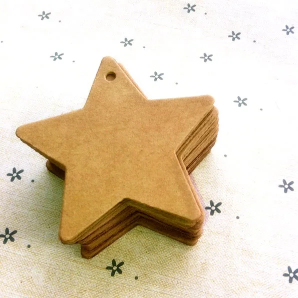

Small five-pointed star label blank kraft paper card for hand-painted bookmarks handmade soap tags