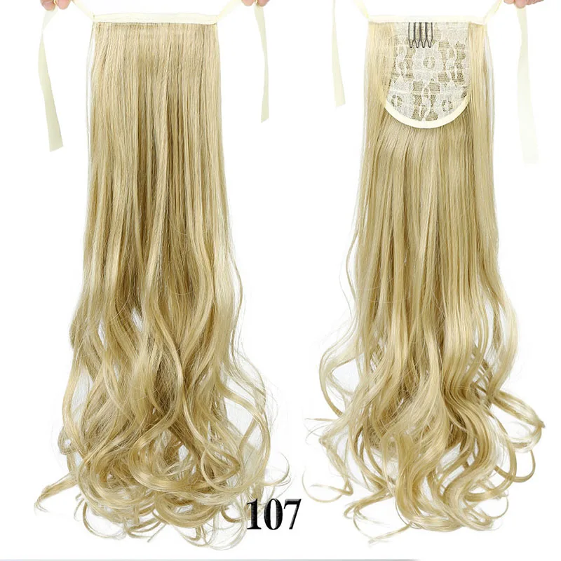 DIFEI кудрявый стиль пони хвост шиньон волос стиль s для женщин длинные волнистые синтетические конский хвост клип в наращивание волос - Цвет: 107