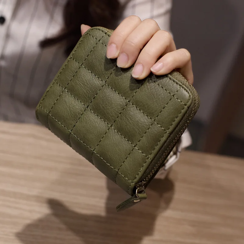 النساء قصيرة محافظ بو الجلود الإناث منقوشة المحافظ Nubuck محفظة حمل بطاقات الأزياء امرأة صغيرة سستة المحفظة مع محفظة نسائية للعملات المعدنية