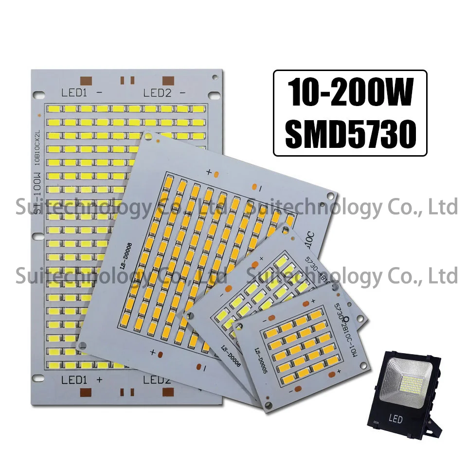 Полный Мощность светодиодный floodling источник SMD5730 10W 20W 30W 50W 100W 150W 200W светильник доска светодиодный Алюминий пластина для DIY светодиодный прожектор светильник