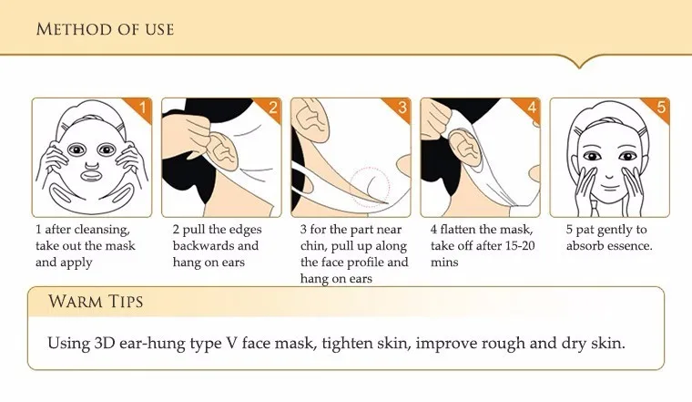 10 шт./лот Bioaqua увлажняющая отбеливающая Подтягивающая и подтягивающая маска для лица стиль ушей 3D подтягивающая увлажняющая маска для лица для похудения