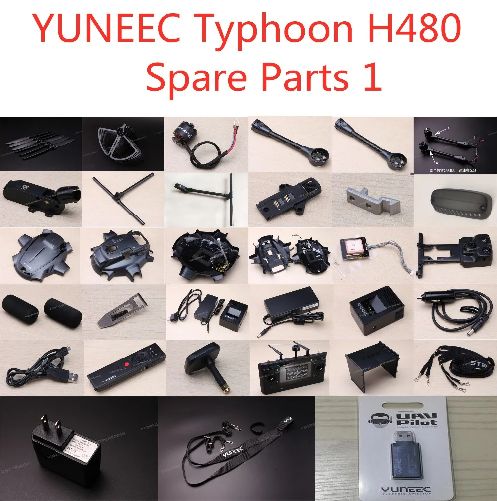 

YUNEEC Typhoon H480 FPV Drone RC Quadcopter spare parts body shellmotor arm bladesTripod landing gear bracket GPS module ETC