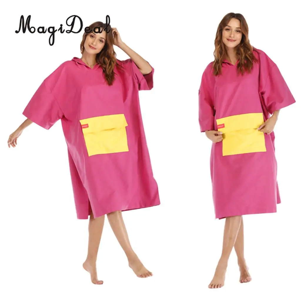 Foldable Surf Wetsuit Changing Robe Beach Hooded Poncho Microfiber Quickly Drying Swimming Bathrobe Home Bath Towel