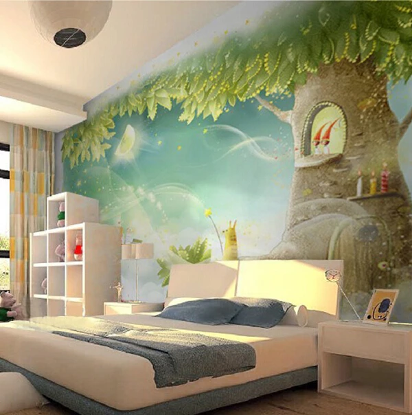 De dibujos animados de televisión de fondo mural dormitorios muchacha