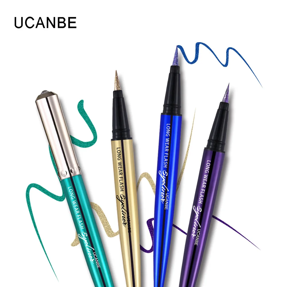 

UCANBE Brand Shimmer Flash Liquid Eyeliner Pencil Makeup Long Lasting Quick Dry Glitter Eye Liner Waterproof Pencil Cosmetics Se