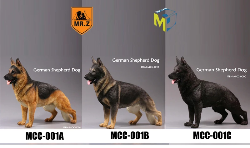 

1/6 Mr.Z Animal Toys German Shepherd Dog 12'' Figure 3 Colors