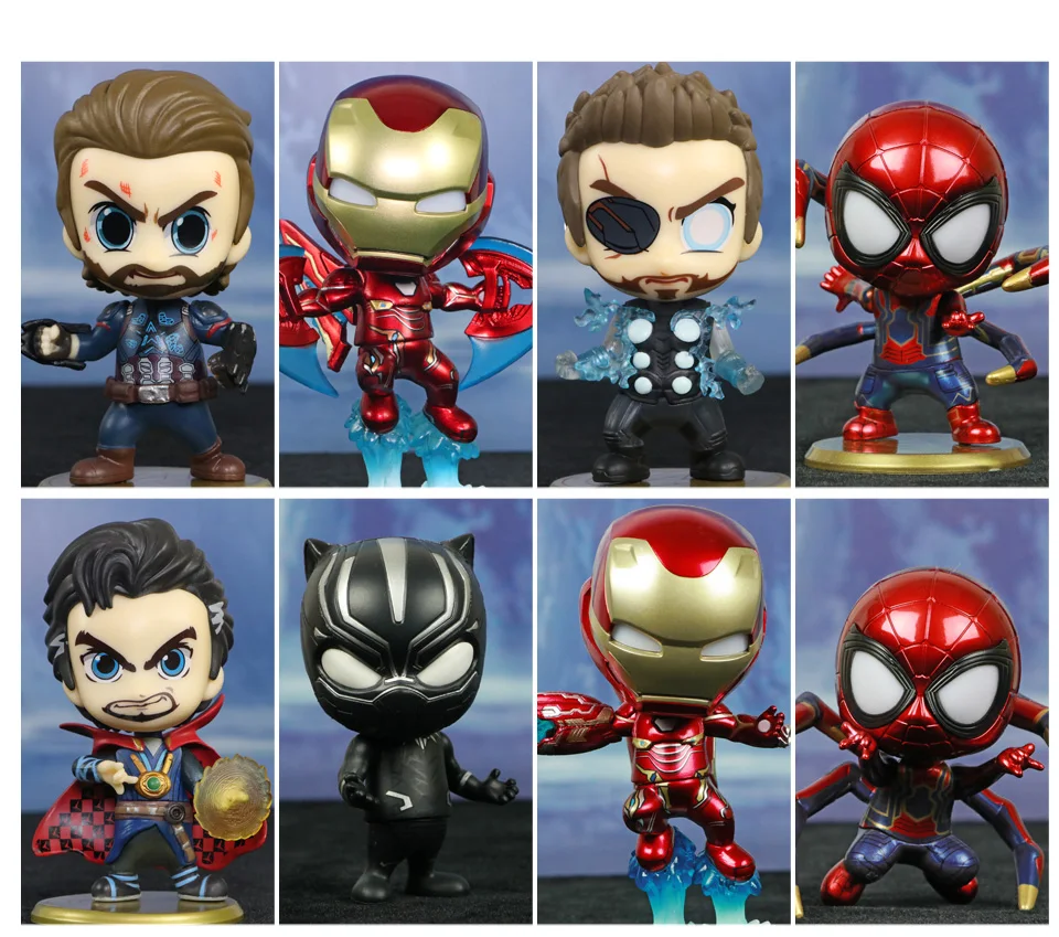 

Marvel Avengers 3 Infinite war Iron Man Spider-Man Captain America l THOR Thanos Black panther Doctor Strange cosbaby Toy model