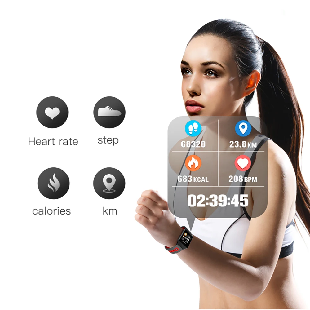 Timethinker W1 Smart Watch Bracelet Fitness Smartwatch Reloj Blood Pressure Heart Rate Monitor AGPS Pedometer pk Fitbit Ionic