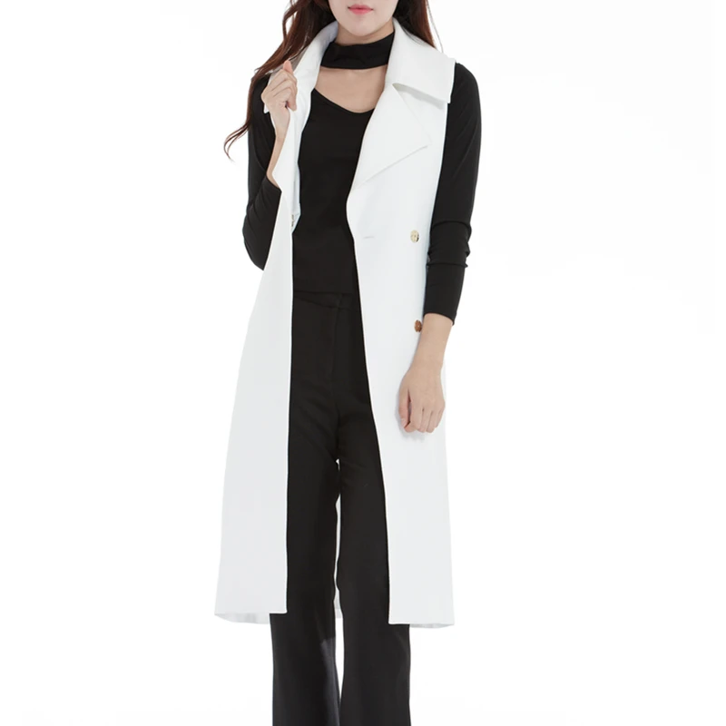 Also Subtle sleeveless white fashion trench coatwhite trench coat