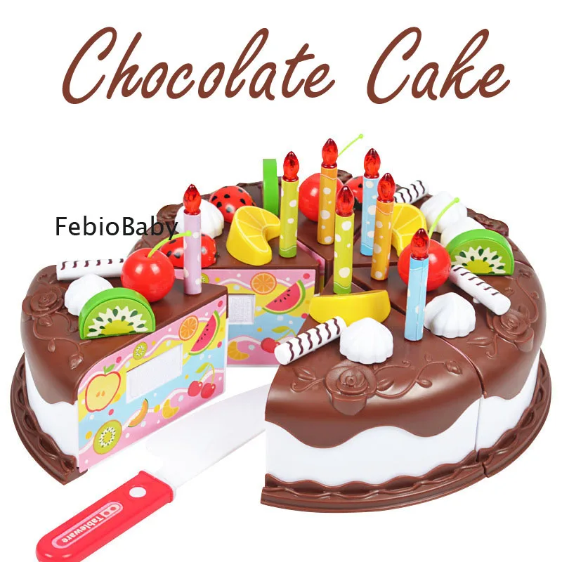 Творческий 37 шт. набор ролевые игры шоколад разрезание торта ко дню рождения кухонная игрушечная еда Cocina де Juguete игрушка подарок для