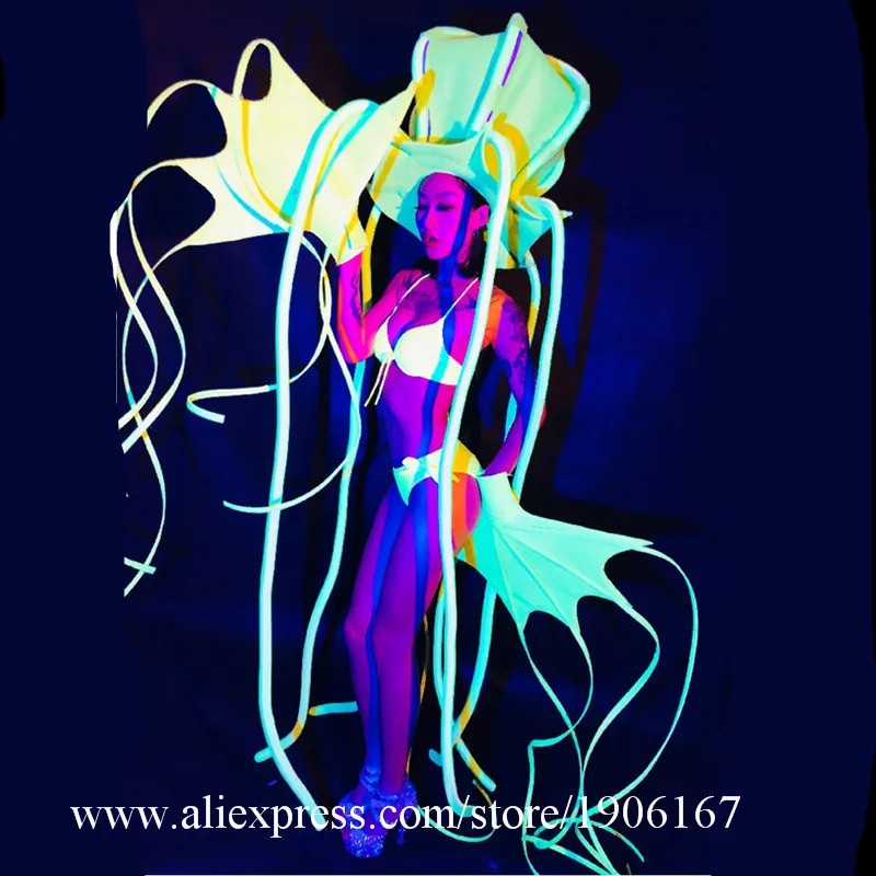 Fluorescent Octopus Bar Gogo Costume3