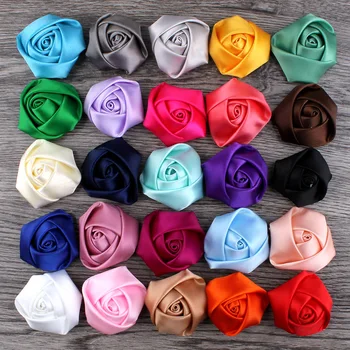 

1200pcs/lot 1.5" Mini Satin Roses Flowers Heads Rosette Flowers For Hair Ribbon Rose