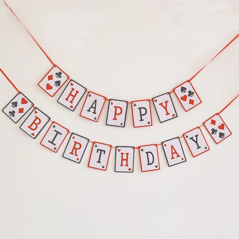 Banniere Joyeux Anniversaire Guirlande D Anniversaire Casino Decor De Fete 21st Soiree Poker Decor De Fete De Las Vegas Aliexpress