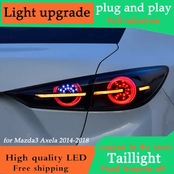

D-YL Car Styling for New Mazda3 Axela TailLights 2014-2018 Mazda3 LED TailLight Orignal Design LED Rear Lamp DRL+Brake+Park+Sign
