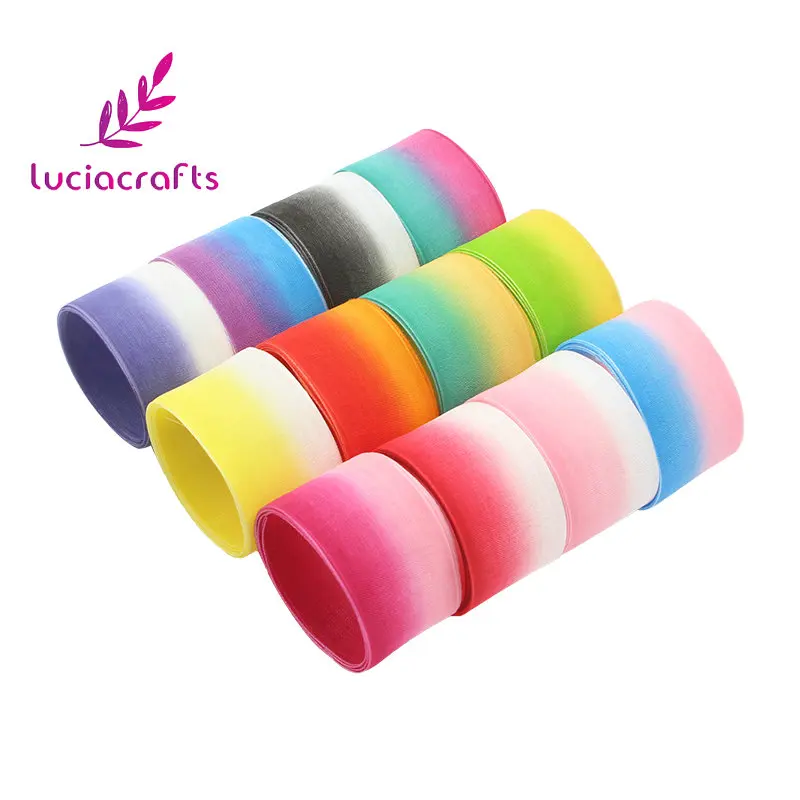 Lucia crafts 10 ярдов 25 мм градиентные ленты из органзы для свадьбы рукоделие