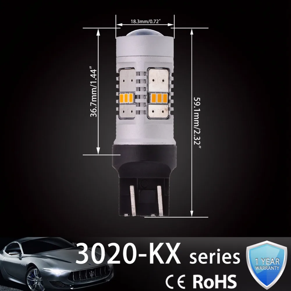 Katur 2x T20 светодиодный лампы 7443 тормозные стоп сигналы супер яркий Стандартный