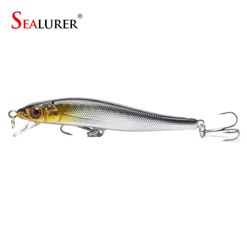 Leurres de pêche méné de marque Sealurer 8CM 5.7G 8 # hameçons plaquage flottant de poisson appâts durs Pesca Wobbler appâts artificiels