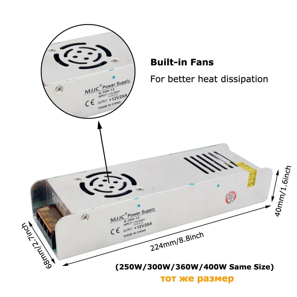 12 в питания блок питания 12 вольт 110 В 220 В переменного тока до 12 В 5A 60 Вт 12.5A 150 Вт 10A 20A 30A Импульсный источник питания Светодиодные ленты свет трансформатор 12 вольт Питание блок