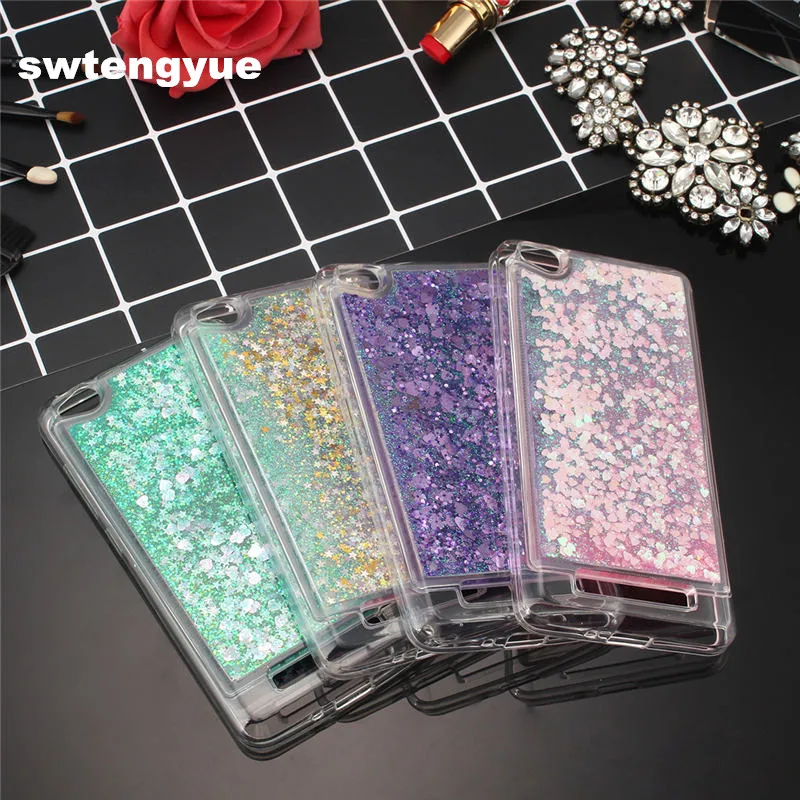 Liquid phone Case sFor Funda Redmi 4A 4X x 5.0 inch Coque Note 5.5 Glitter Dynamic Sand Soft TPU Back Cover |
