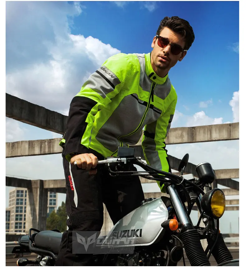 Мотоциклетная дождевик со съемной полностью водонепроницаемой подкладкой мотоциклетная гоночная сеть летняя дышащая куртка для мотокросса DUHAN