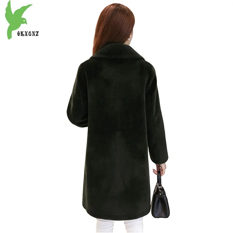 Куртка женская теплая из искусственного меха большого размера OKXGNZ660|fur coat|women fauxfaux