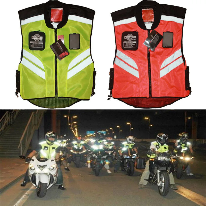 

High Visibility Reflective Safety Vest Cycling Motorbike Motorcycle Racing Equipment Reflective vest Two Color S M L XL XXL